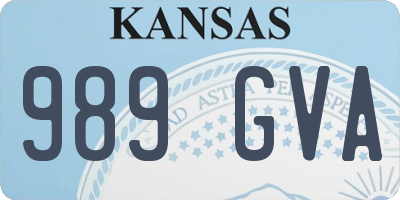 KS license plate 989GVA