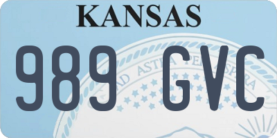 KS license plate 989GVC