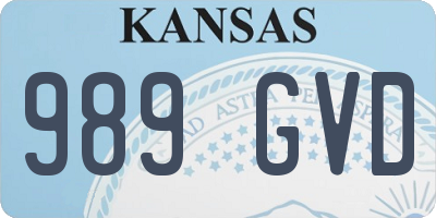 KS license plate 989GVD
