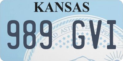 KS license plate 989GVI