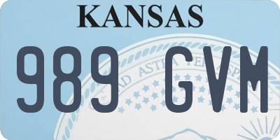 KS license plate 989GVM