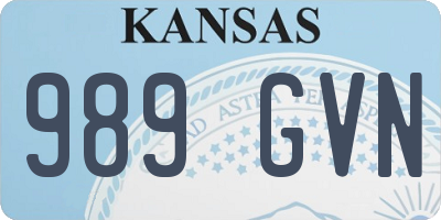 KS license plate 989GVN