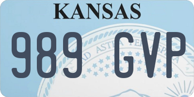 KS license plate 989GVP