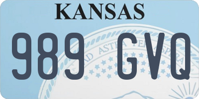 KS license plate 989GVQ