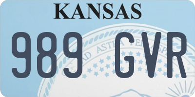 KS license plate 989GVR