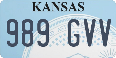 KS license plate 989GVV