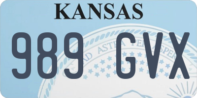 KS license plate 989GVX
