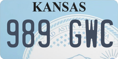 KS license plate 989GWC