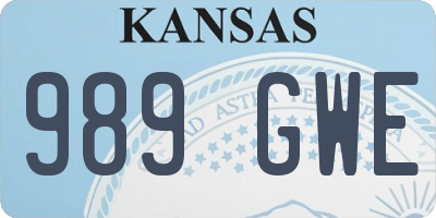 KS license plate 989GWE