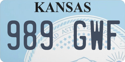 KS license plate 989GWF