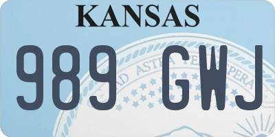 KS license plate 989GWJ