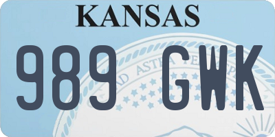 KS license plate 989GWK