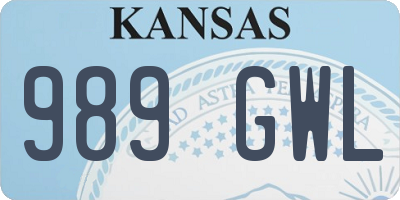 KS license plate 989GWL