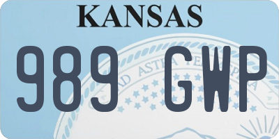 KS license plate 989GWP