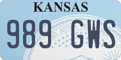 KS license plate 989GWS