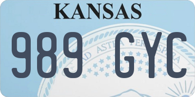 KS license plate 989GYC