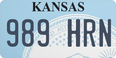 KS license plate 989HRN