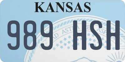 KS license plate 989HSH