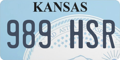 KS license plate 989HSR