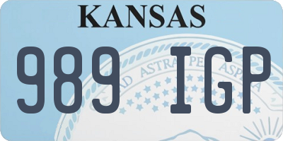 KS license plate 989IGP