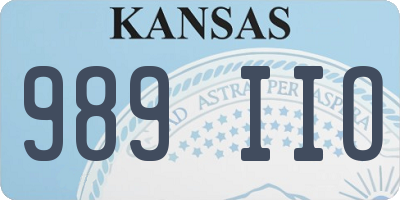 KS license plate 989IIO