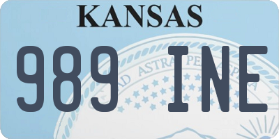 KS license plate 989INE