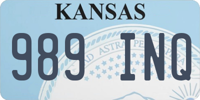 KS license plate 989INQ