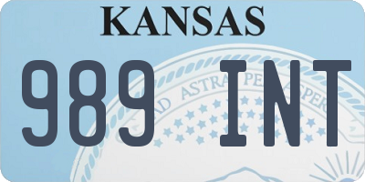 KS license plate 989INT