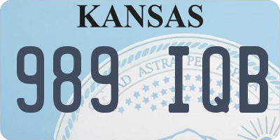 KS license plate 989IQB