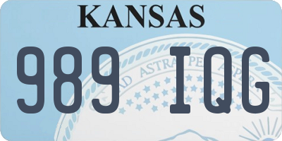 KS license plate 989IQG