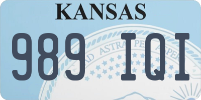 KS license plate 989IQI