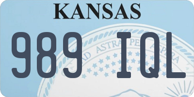 KS license plate 989IQL