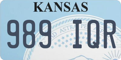 KS license plate 989IQR