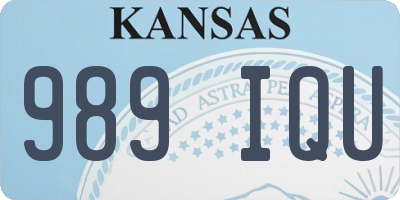 KS license plate 989IQU