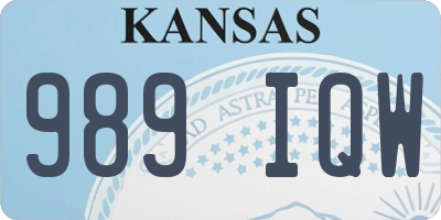 KS license plate 989IQW