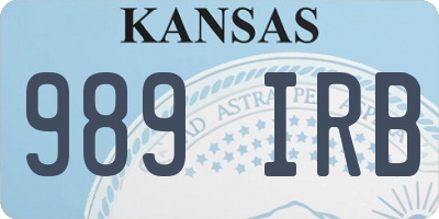 KS license plate 989IRB