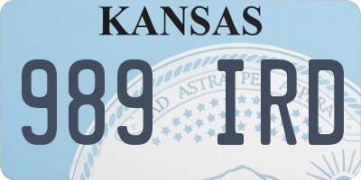 KS license plate 989IRD