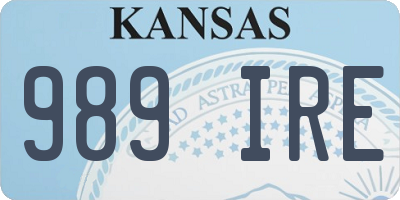 KS license plate 989IRE