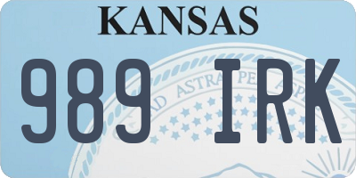 KS license plate 989IRK