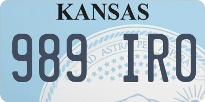 KS license plate 989IRO