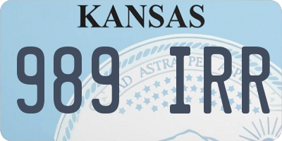 KS license plate 989IRR