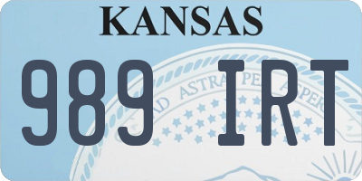 KS license plate 989IRT