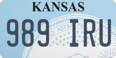 KS license plate 989IRU