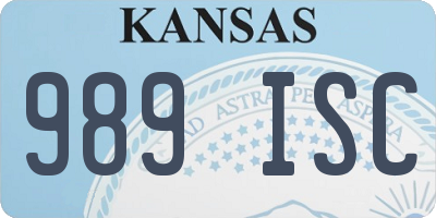 KS license plate 989ISC