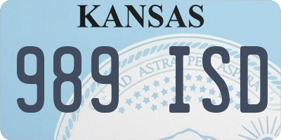 KS license plate 989ISD