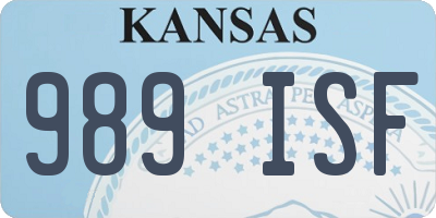 KS license plate 989ISF