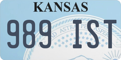 KS license plate 989IST