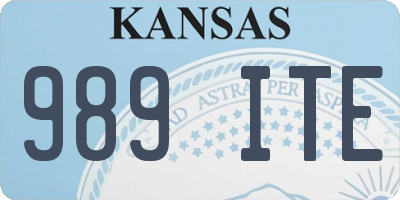 KS license plate 989ITE