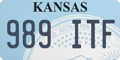 KS license plate 989ITF