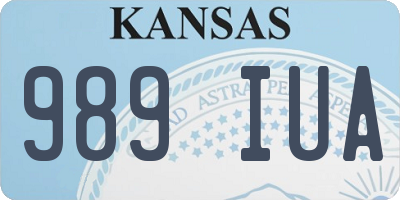 KS license plate 989IUA